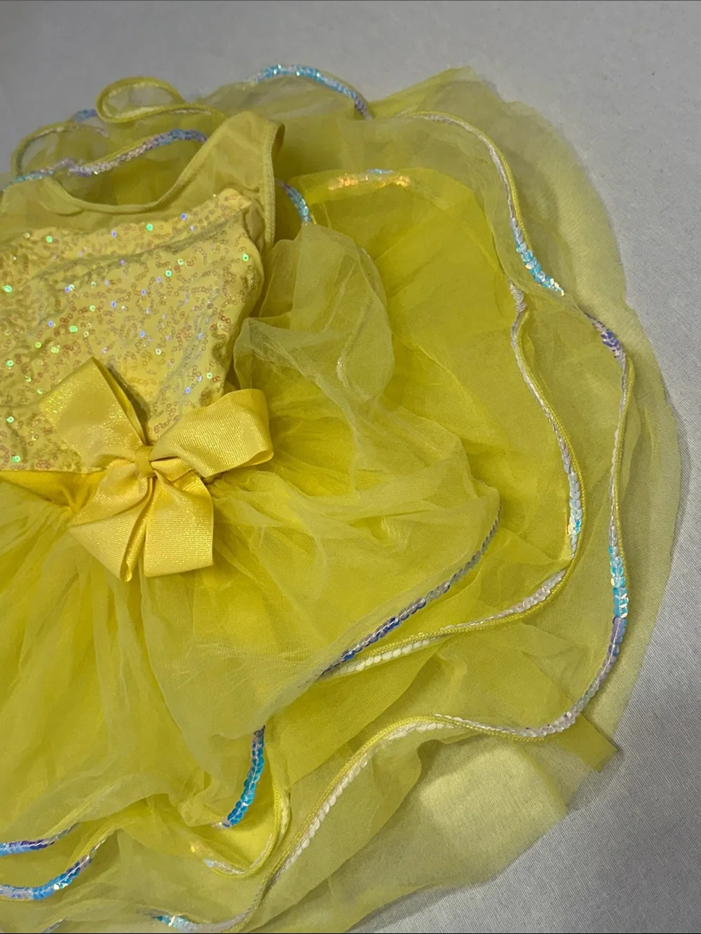 Yellow Sequin Tutu Dance Recital Dress for Kids